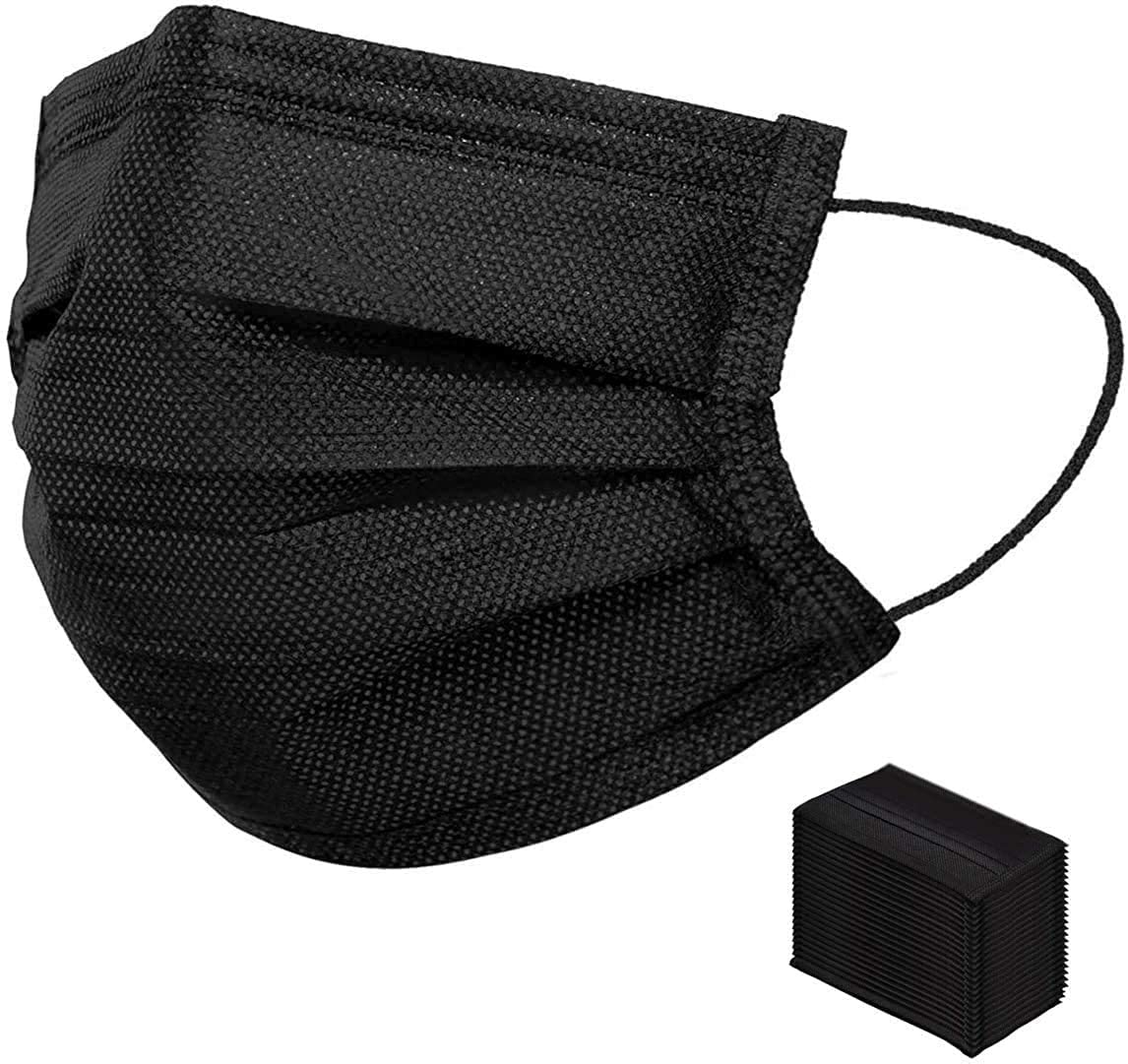1000 Pcs Black Disposable Face Masks For Protection, 3 Ply Face Mask Breathable And Comfortable 1 1000 Pcs Black Disposable Face Masks For Protection, 3 Ply Face Mask Breathable And Comfortable 1