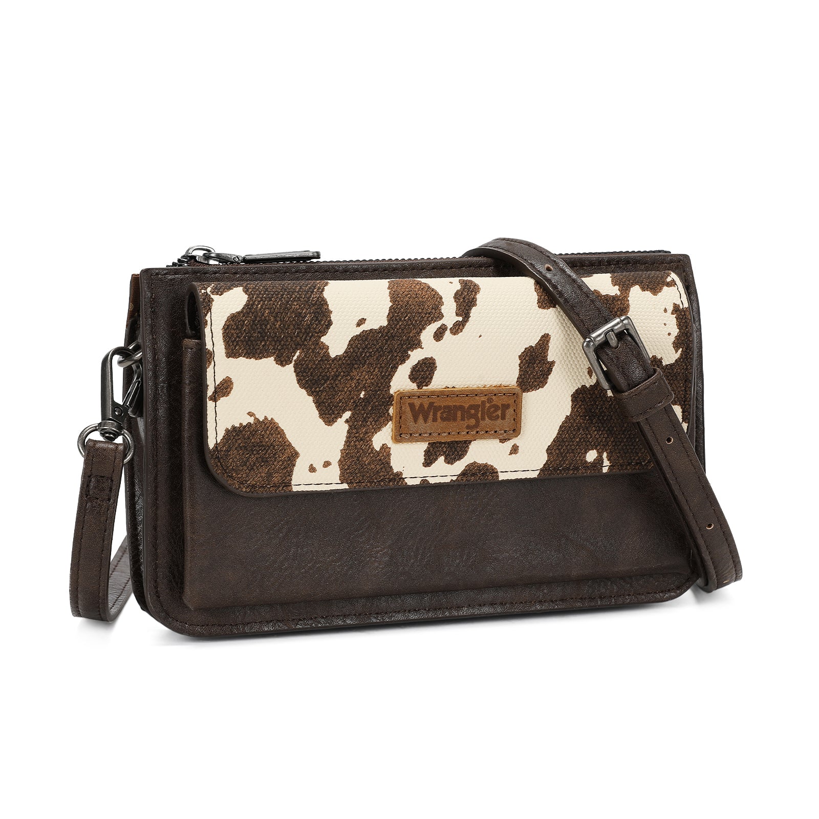 Wrangler RFID Crossbody Wallet Purse Vegan Leather Small Purses for Women with Phone Pocket and Adjustable Strap