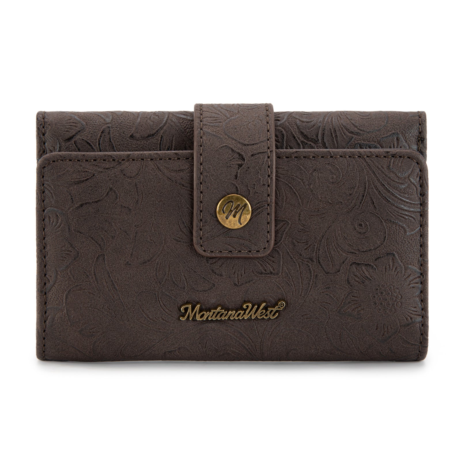 Montana West Women's Wallets RFID Embossed Floral Trifold Wallet