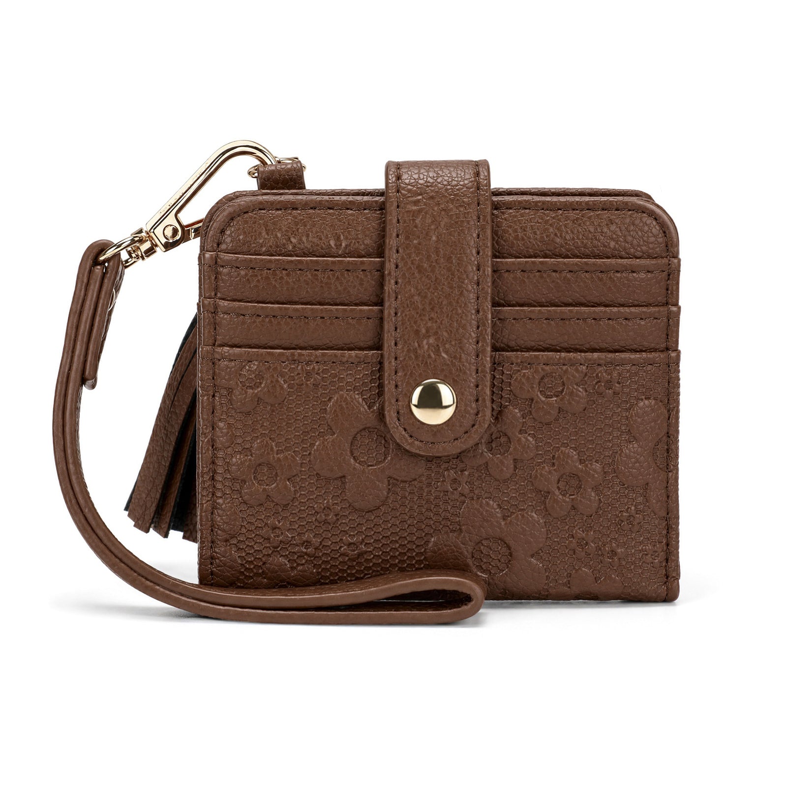 Montana West Wallets for Women Floral Embossed RFID Bifold Card Holder with Tasse