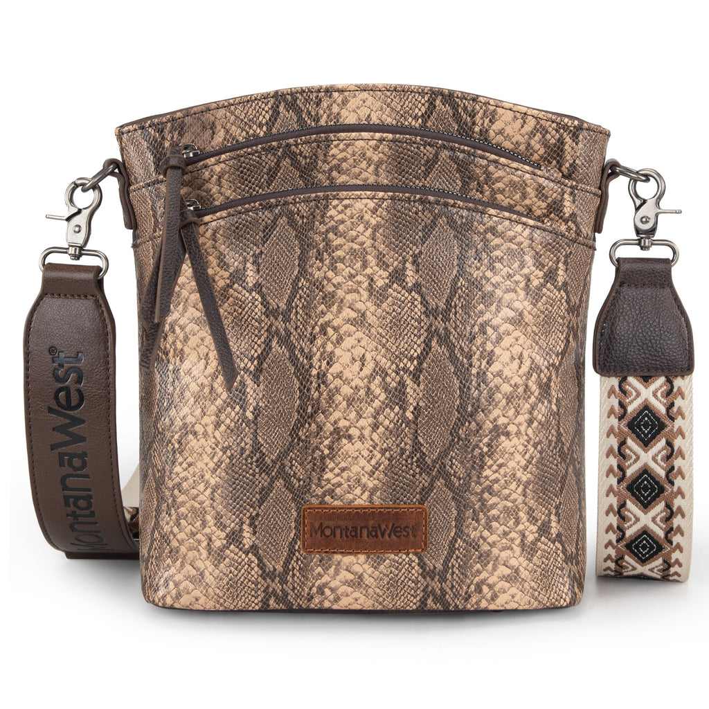 Montana West Multi Zip Pocket Large Crossbody Bag With Guitar Strap