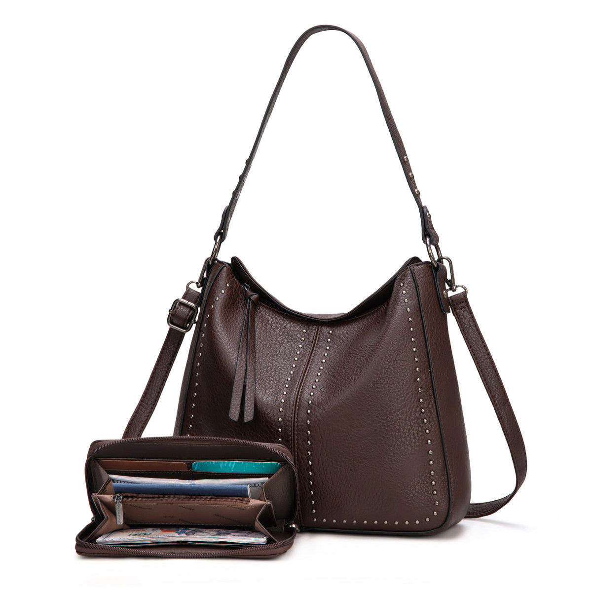 Montana West Purse and Wallet 2Pcs Set Hobo Crossbody Bag for Women Shoulder Handbags with Adjustable Strap