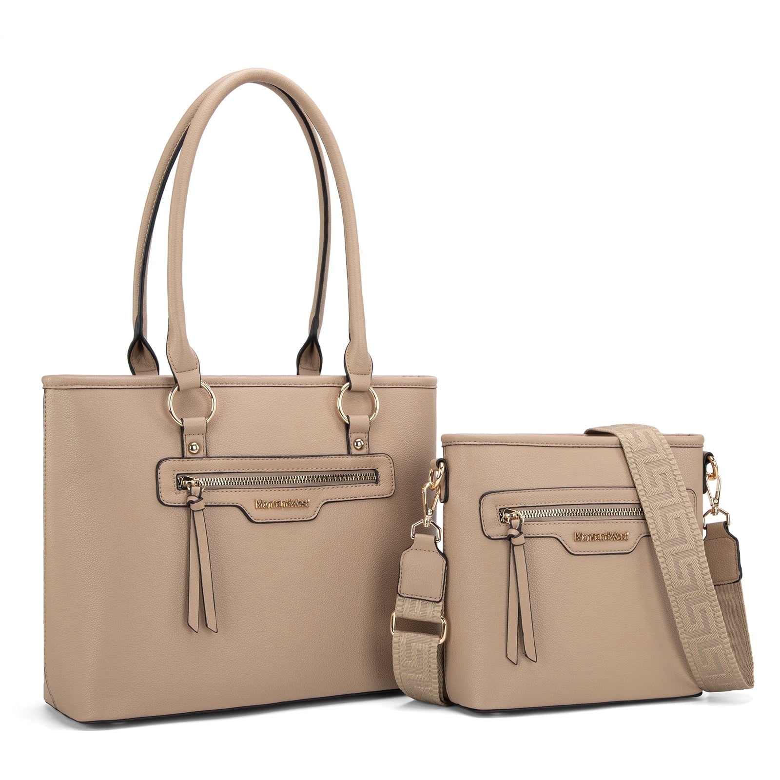 Montana West 2Pcs Handbags Set for Women Large Tote Bags Purse with Cute Crossbody bags