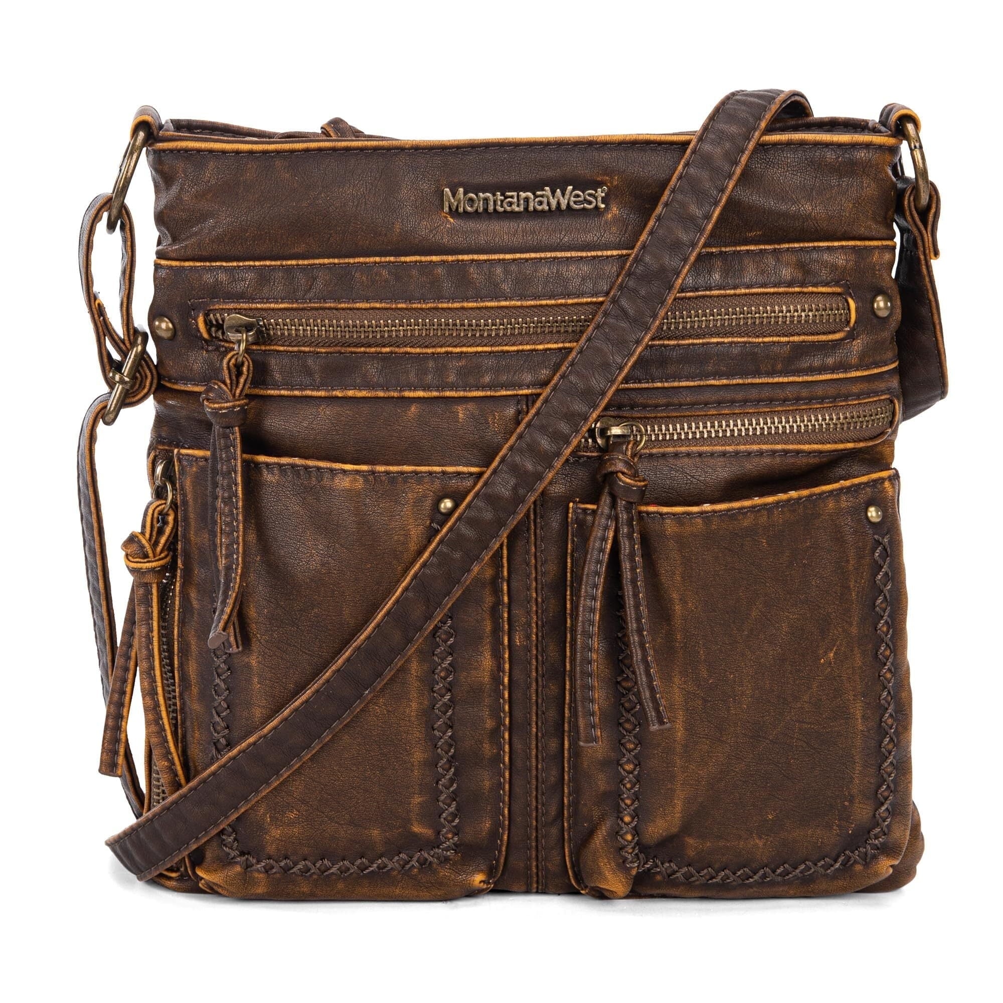 Montana West Crossbody Bags for Women Lightweight Multi Pocket Purses Soft Leather Shoulder Crossover Satchel Handbags