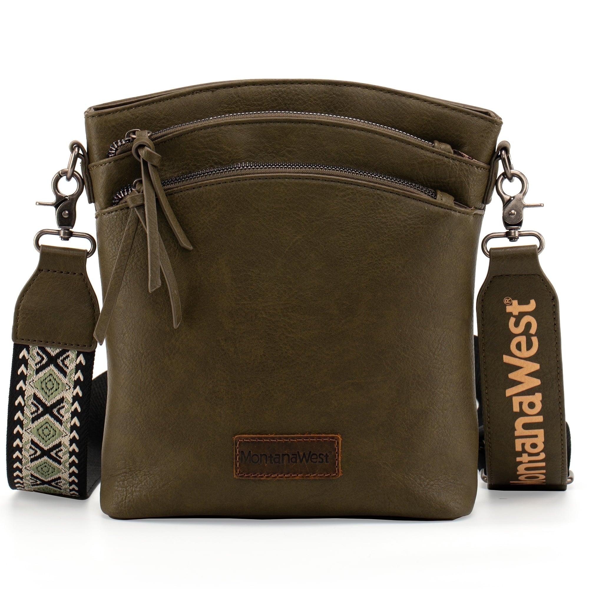 Montana West Multi Zip Pocket Large Crossbody Bag With Guitar Strap