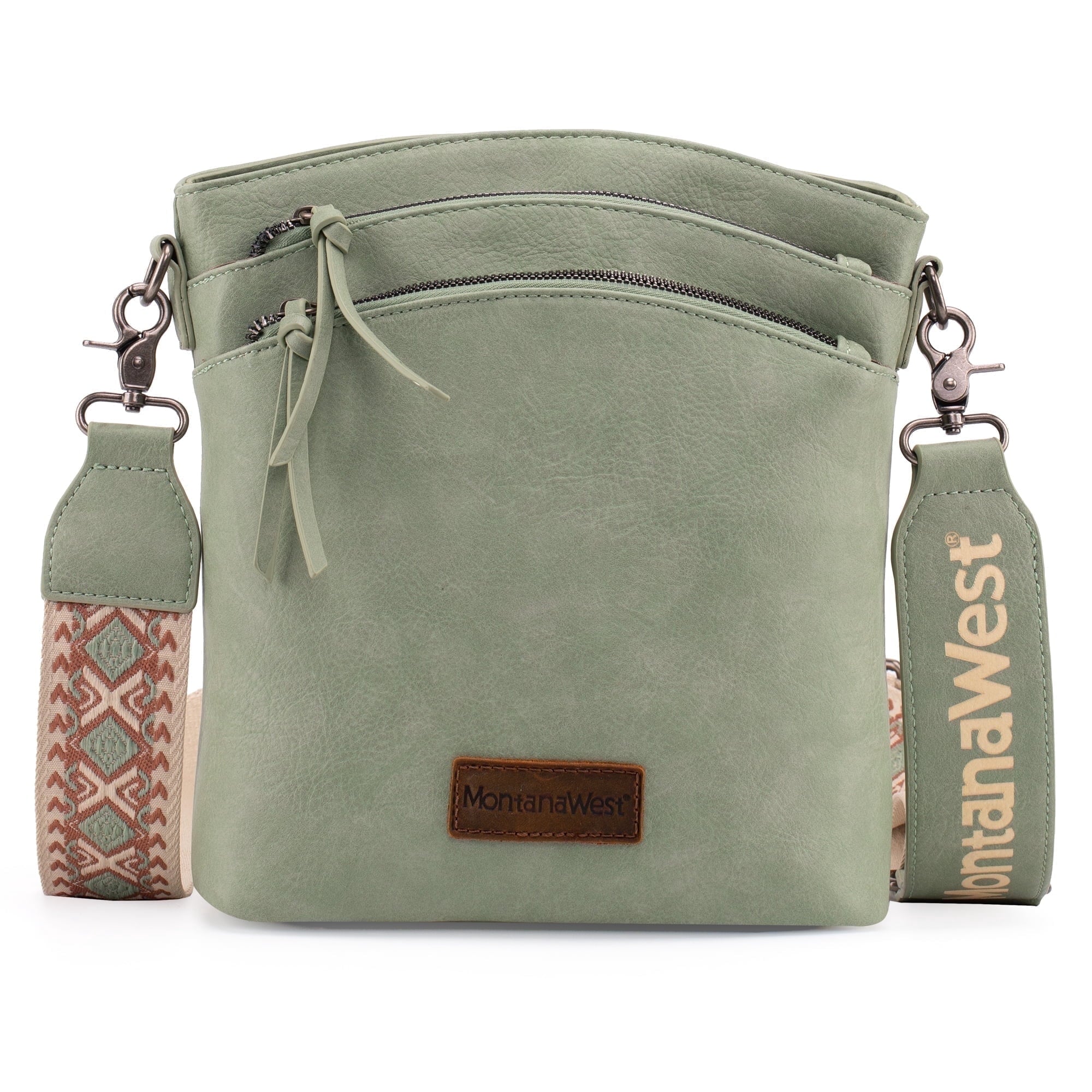 Montana West Multi Zip Pocket Large Crossbody Bag With Guitar Strap
