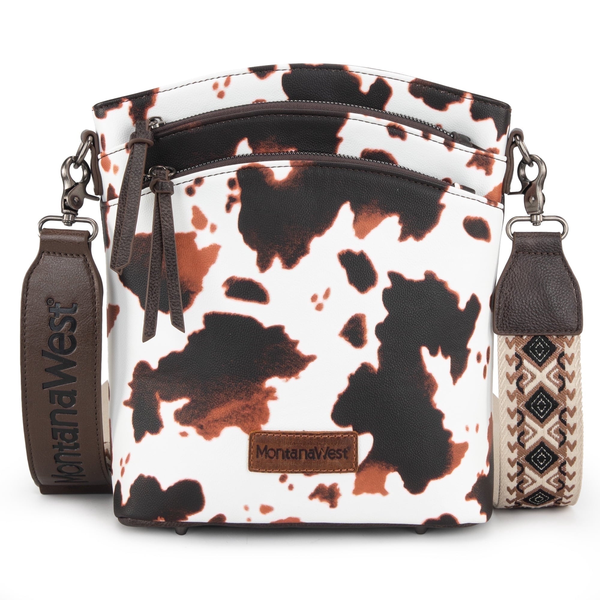 Montana West Multi Zip Pocket Large Crossbody Bag With Guitar Strap