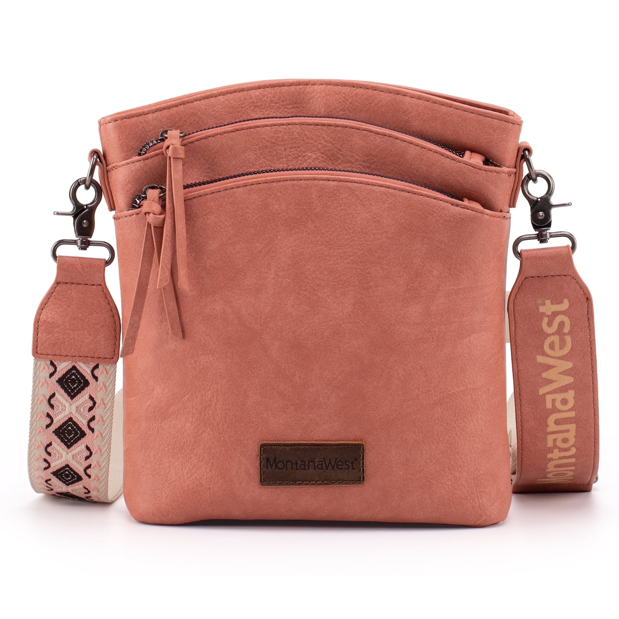 Montana West Multi Zip Pocket Large Crossbody Bag With Guitar Strap