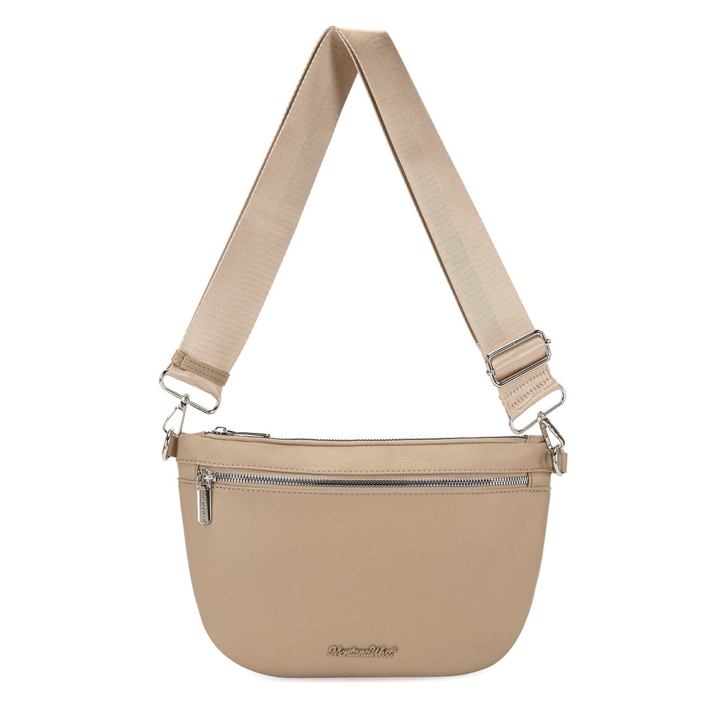 Montana West Crossbody Bag for Women with Dual Zipper Pockets