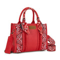 Wrangler Paisley Tote Bag for Women Embroidered Top Handle Handbag with Crossbody Strap