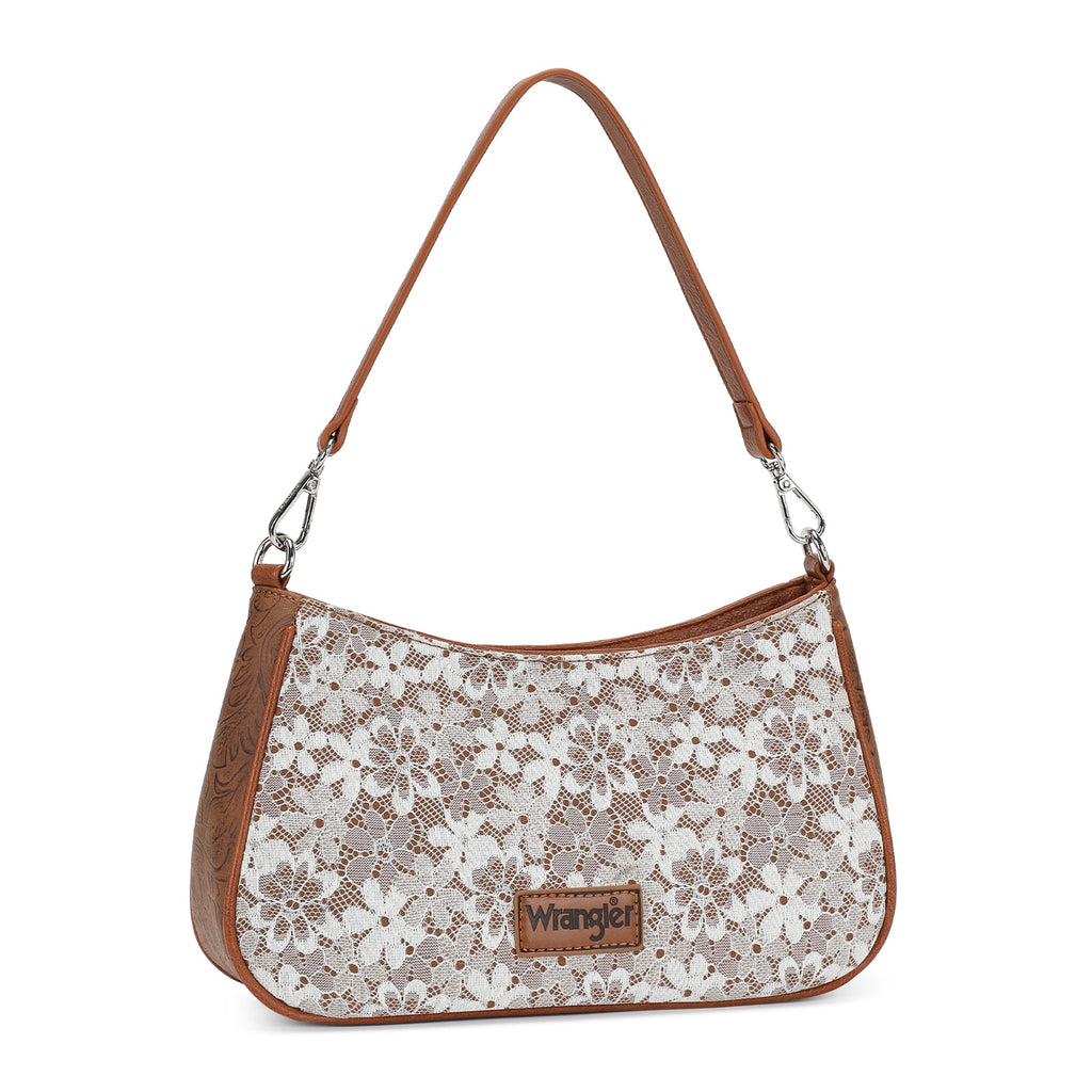 Wrangler Shoulder Bag for Women Lace Floral Small Purse Hobo Handbag
