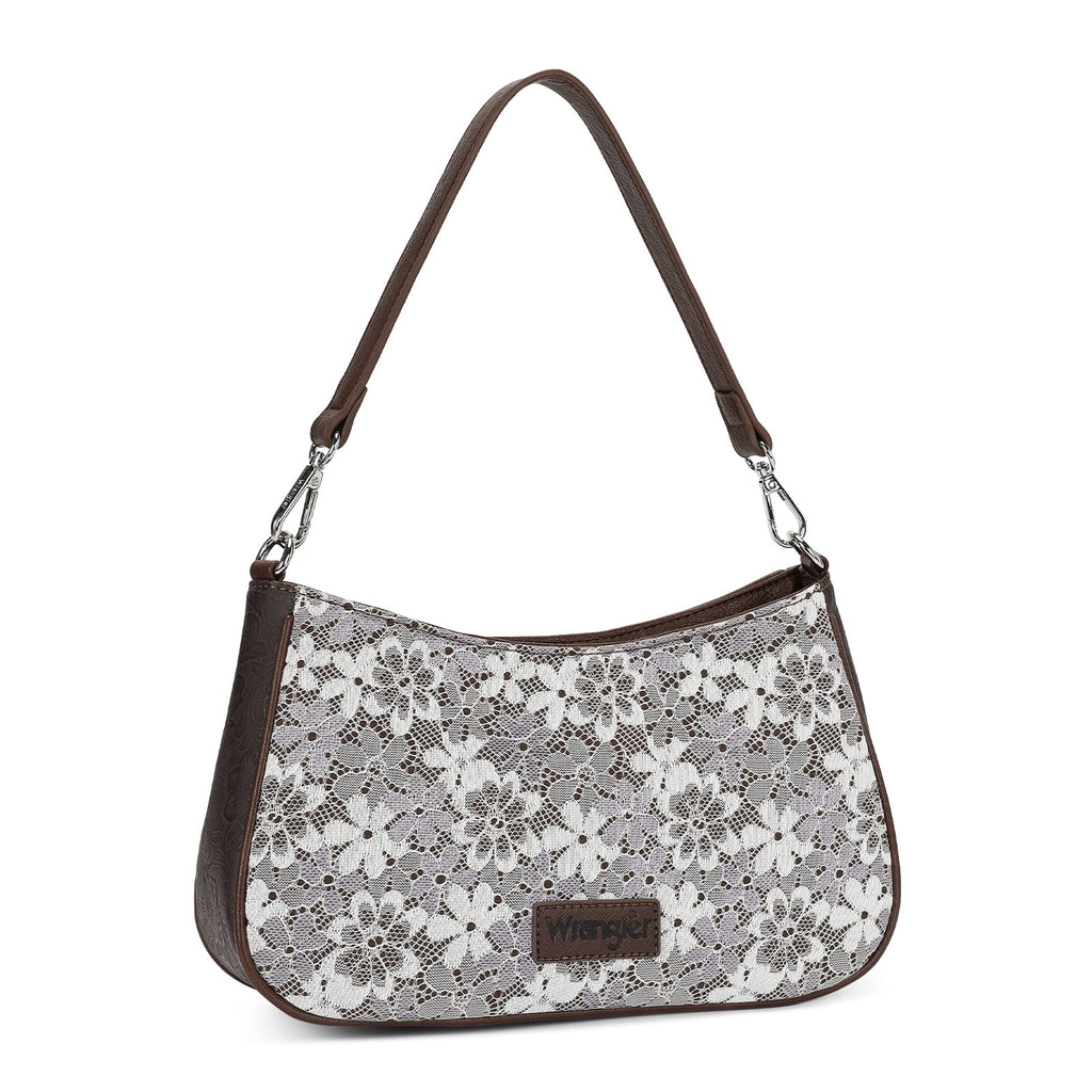 Wrangler Shoulder Bag for Women Lace Floral Small Purse Hobo Handbag