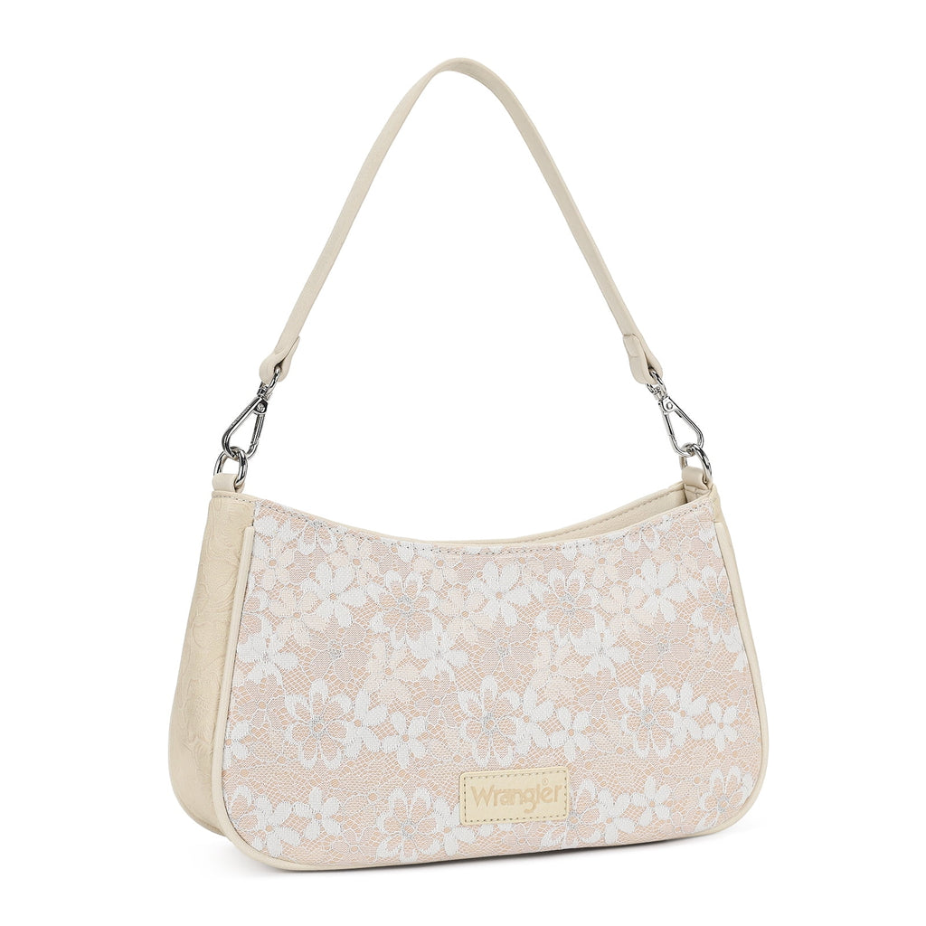 Wrangler Shoulder Bag for Women Lace Floral Small Purse Hobo Handbag