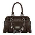 Wrangler Vintage Satchel Purses for Women, Top Handle Bag with Chain Charms
