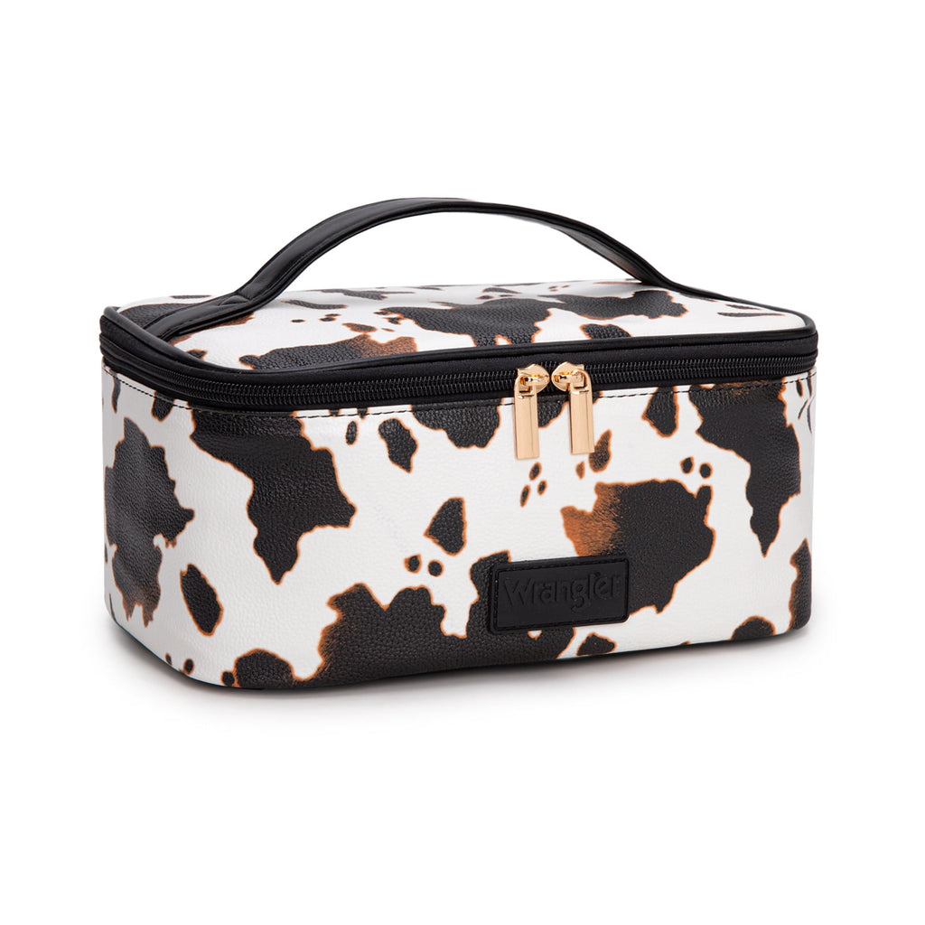 Wrangler Travel Makeup Bag 2pcs Set Large Cosmetic Bag with Makeup Brush Holder Portable Make Up Organizer