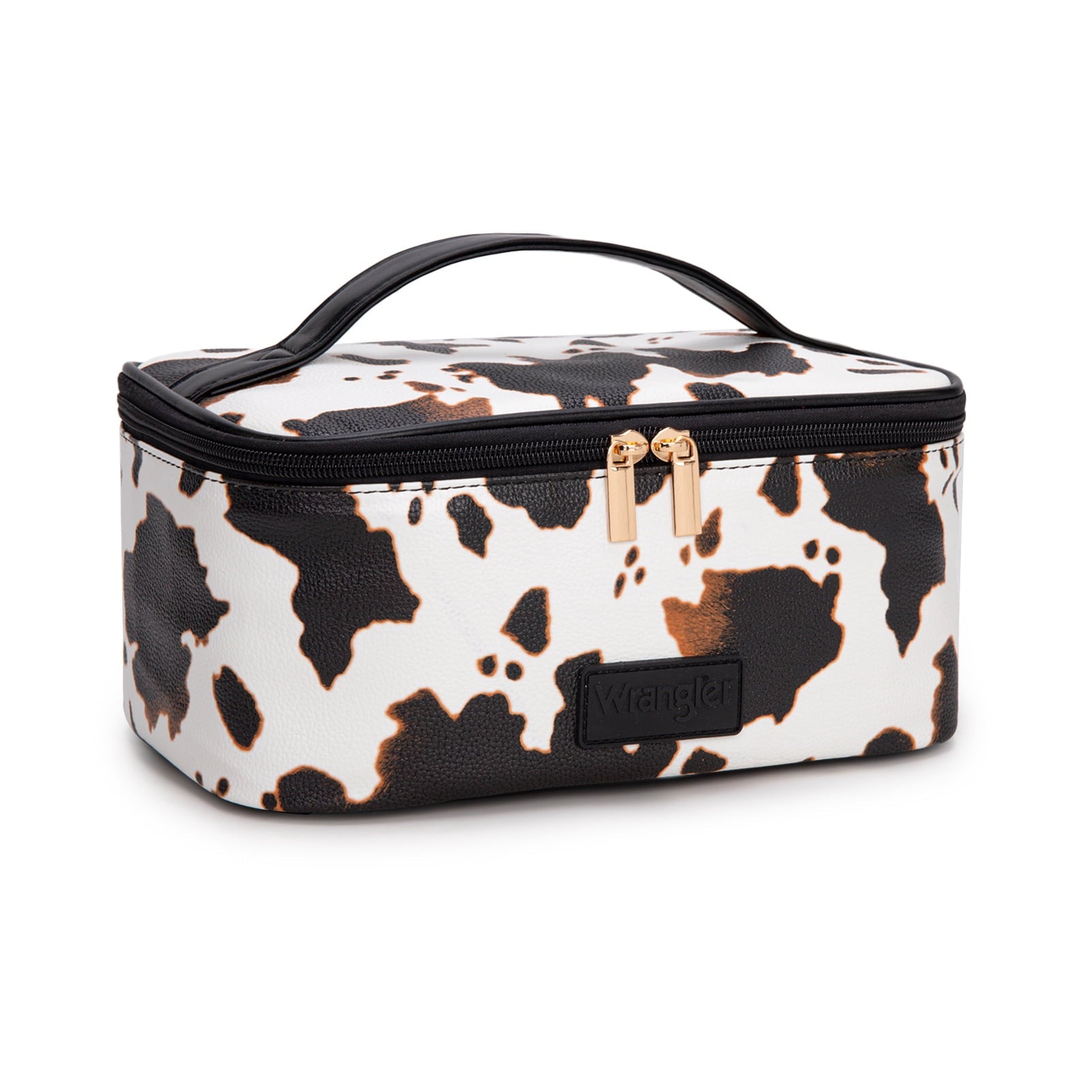 Wrangler Travel Makeup Bag 2pcs Set Large Cosmetic Bag with Makeup Brush Holder Portable Make Up Organizer