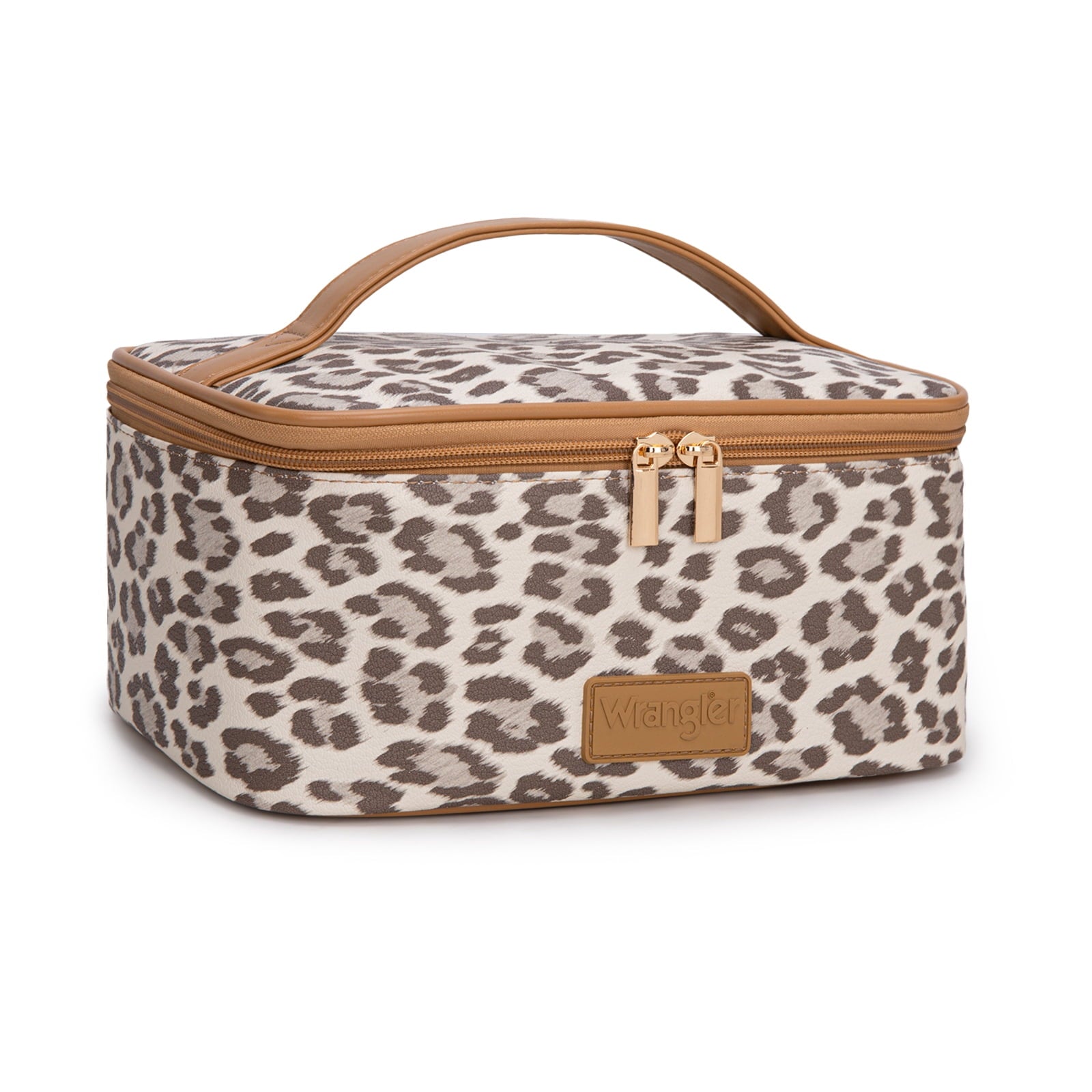 Wrangler Travel Makeup Bag 2pcs Set Large Cosmetic Bag with Makeup Brush Holder Portable Make Up Organizer