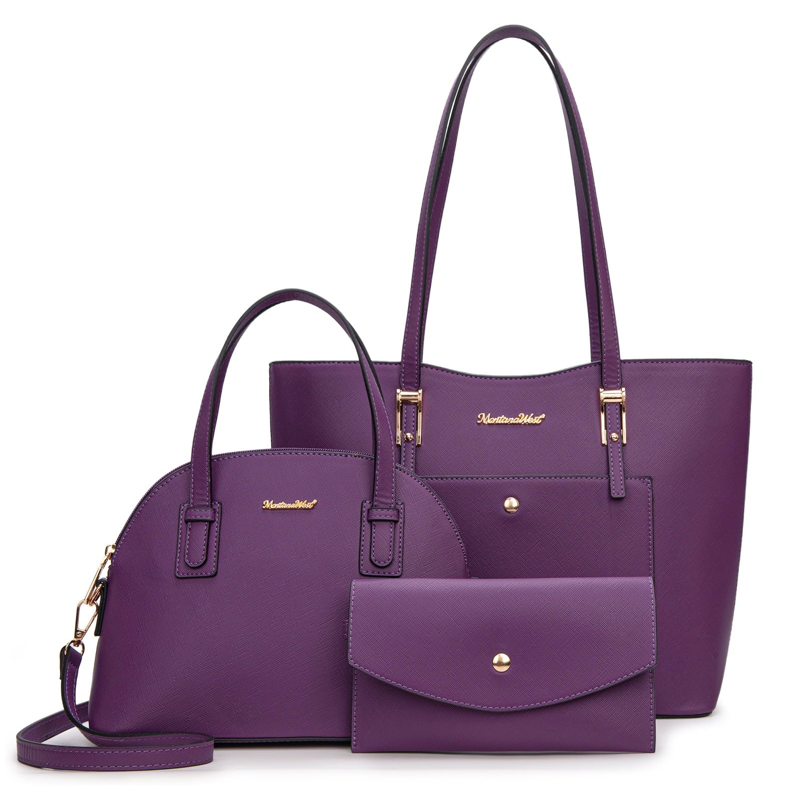 Montana West 3PCS Purses Set for Women Tote Bag Handbag Wallet Set Shoulder Satchel Bags Crossbody Bags