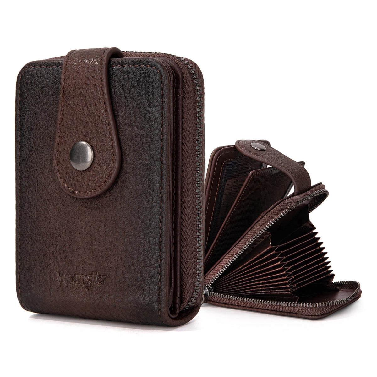 Wrangler Credit Card Holder Small Wallets for Women Compact Credit Card Case With Smooth Zipper and ID Window