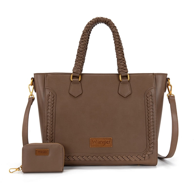 Wrangler Tote Bags for Women Western Top Handbags Cowhide Purse and Wallet Set