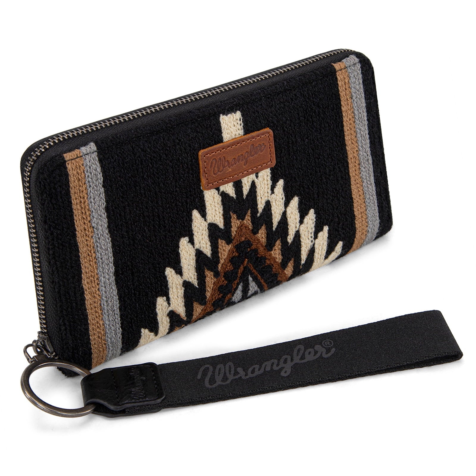 Wrangler Wristlet Wallet Western Wallets for Women Aztec Knitted Womens Wallet Large Capacity Ladies Wallet RFID Clutch Purse Credit Card Holder for Women