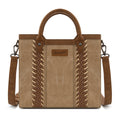 Wrangler Womens Braided Tote Bag Western Style Suede Top Handle Handbag With Detachable Crossbody Strap