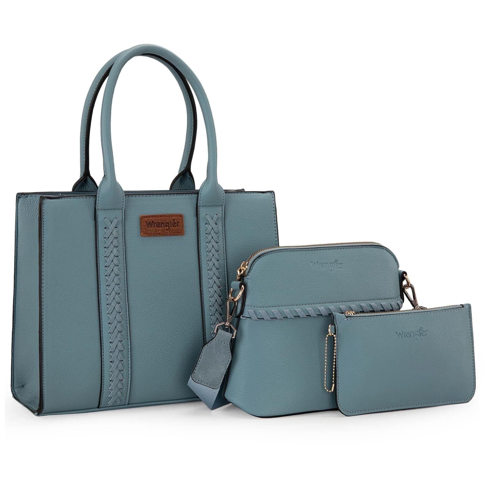 Wrangler 3Pcs Handbags Set Tote Bag & Medium Crossbody Purse & Wallet