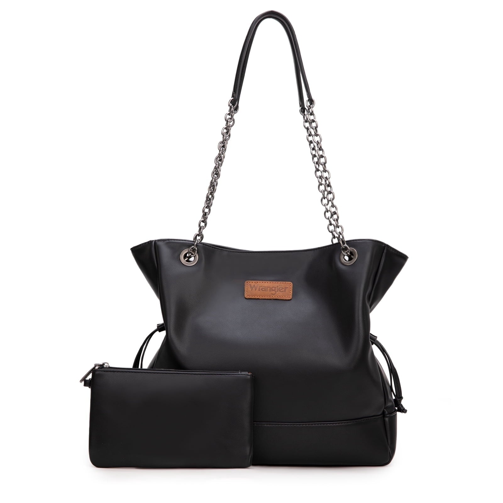 Wrangler Tote Bag for Women 2PCS Purses and Handbags Drawstring Shoulder Bag with Chain Straps