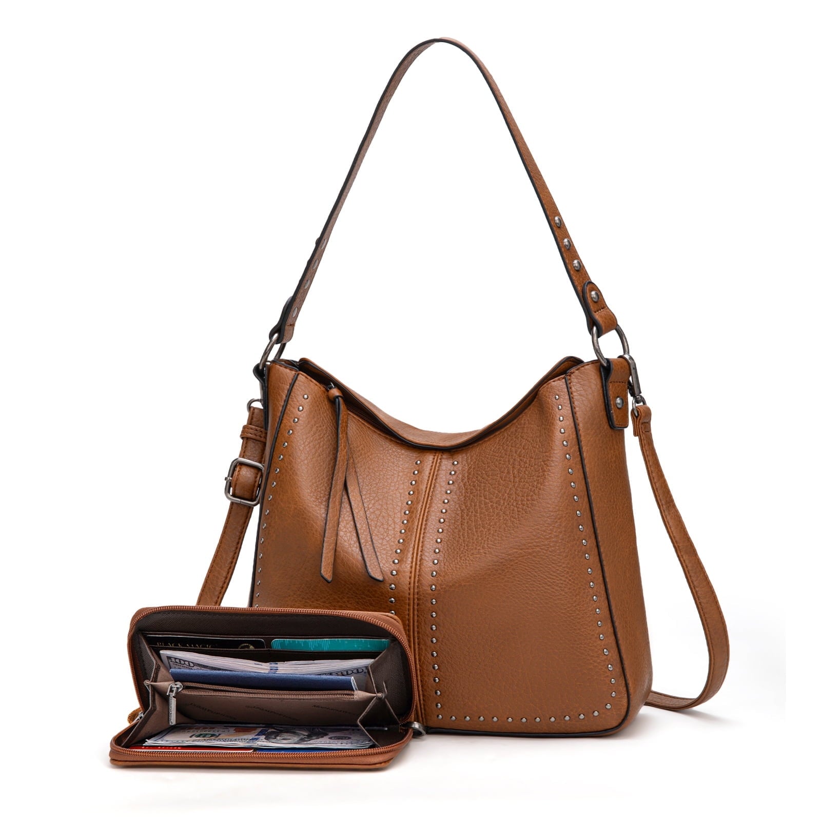 Montana West Purse and Wallet 2Pcs Set Hobo Crossbody Bag for Women Shoulder Handbags with Adjustable Strap