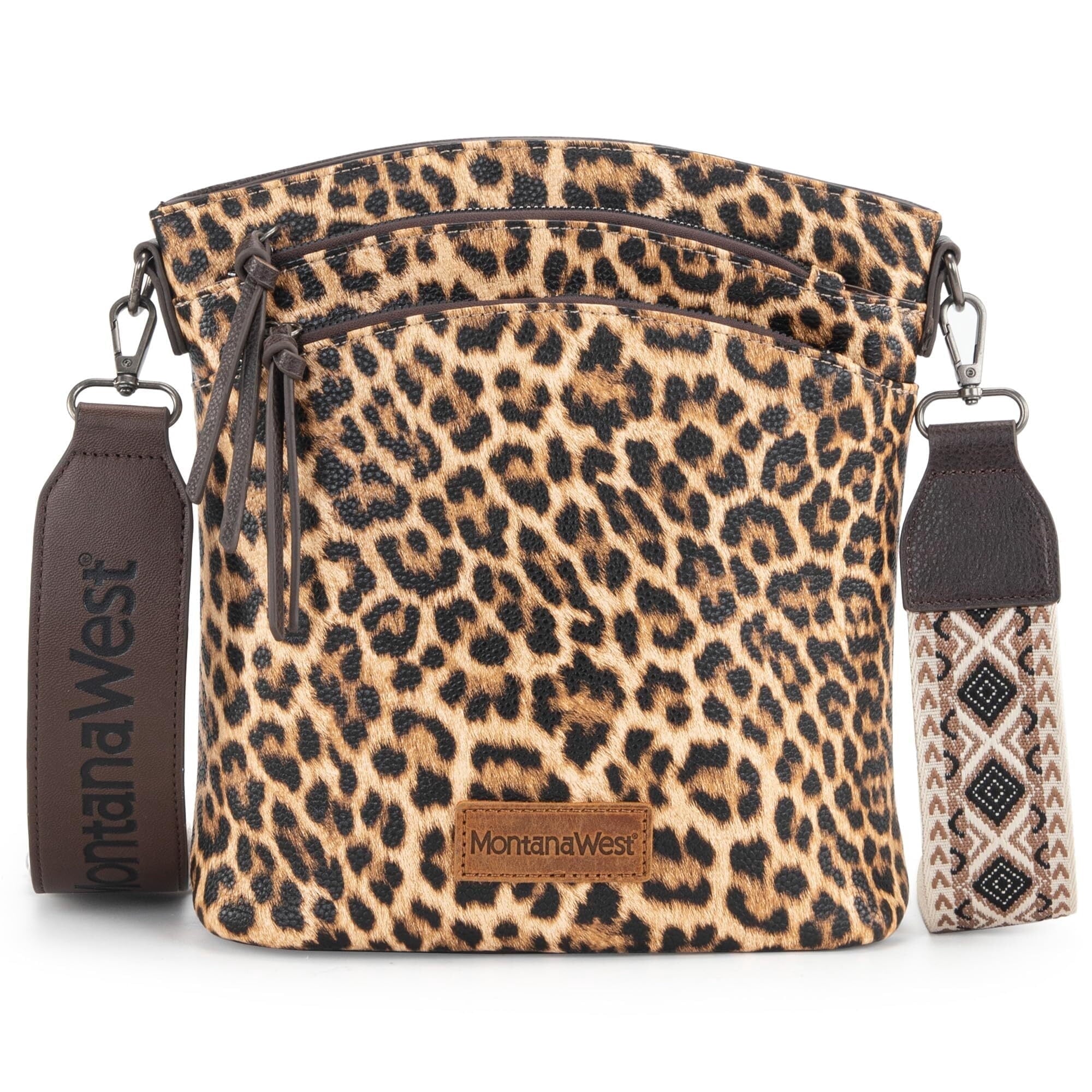 Montana West Multi Zip Pocket Large Crossbody Bag With Guitar Strap