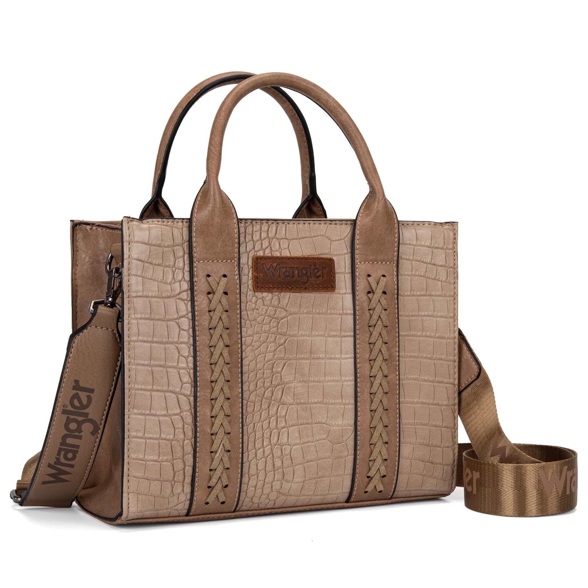 Wrangler Medium Tote Bag for Women Designer Satchel Handbags Top-handle Purses with Strap