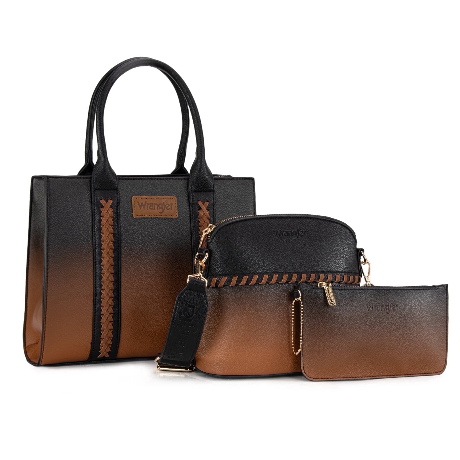 Wrangler 3Pcs Handbags Set Tote Bag & Medium Crossbody Purse & Wallet