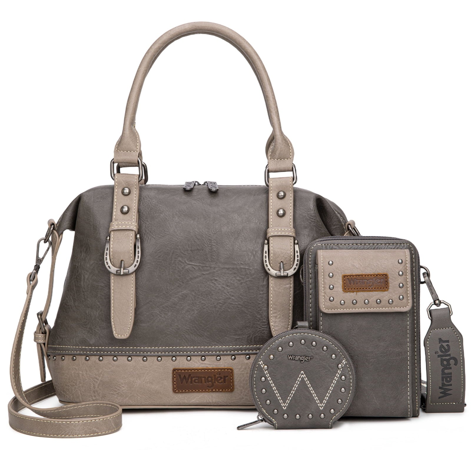 Wrangler 3Pcs Doctor Bag Sets for Women Top-Handle Satchel Bag with Cell Phone Handbags & Coin Purse