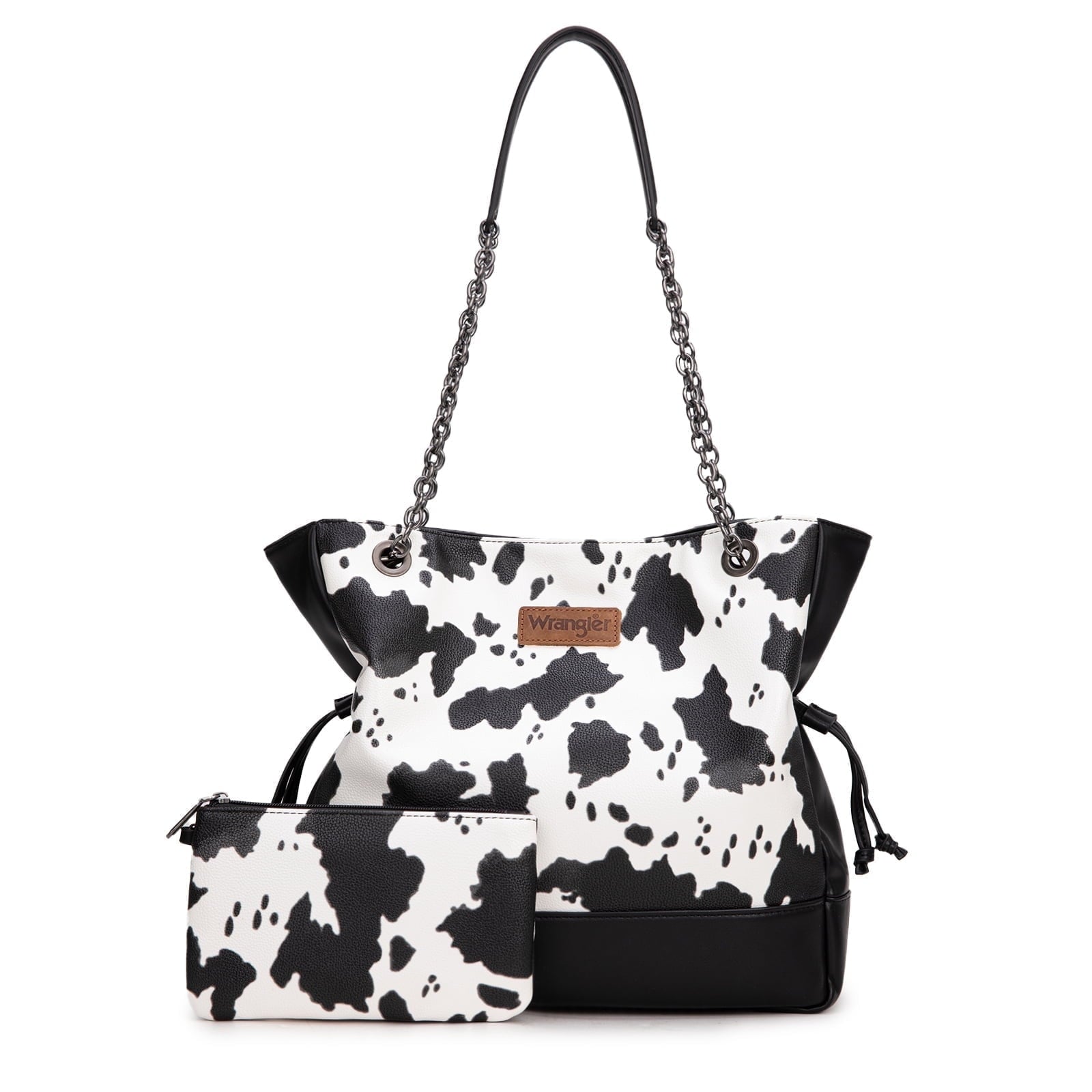 Wrangler Tote Bag for Women 2PCS Purses and Handbags Drawstring Shoulder Bag with Chain Straps