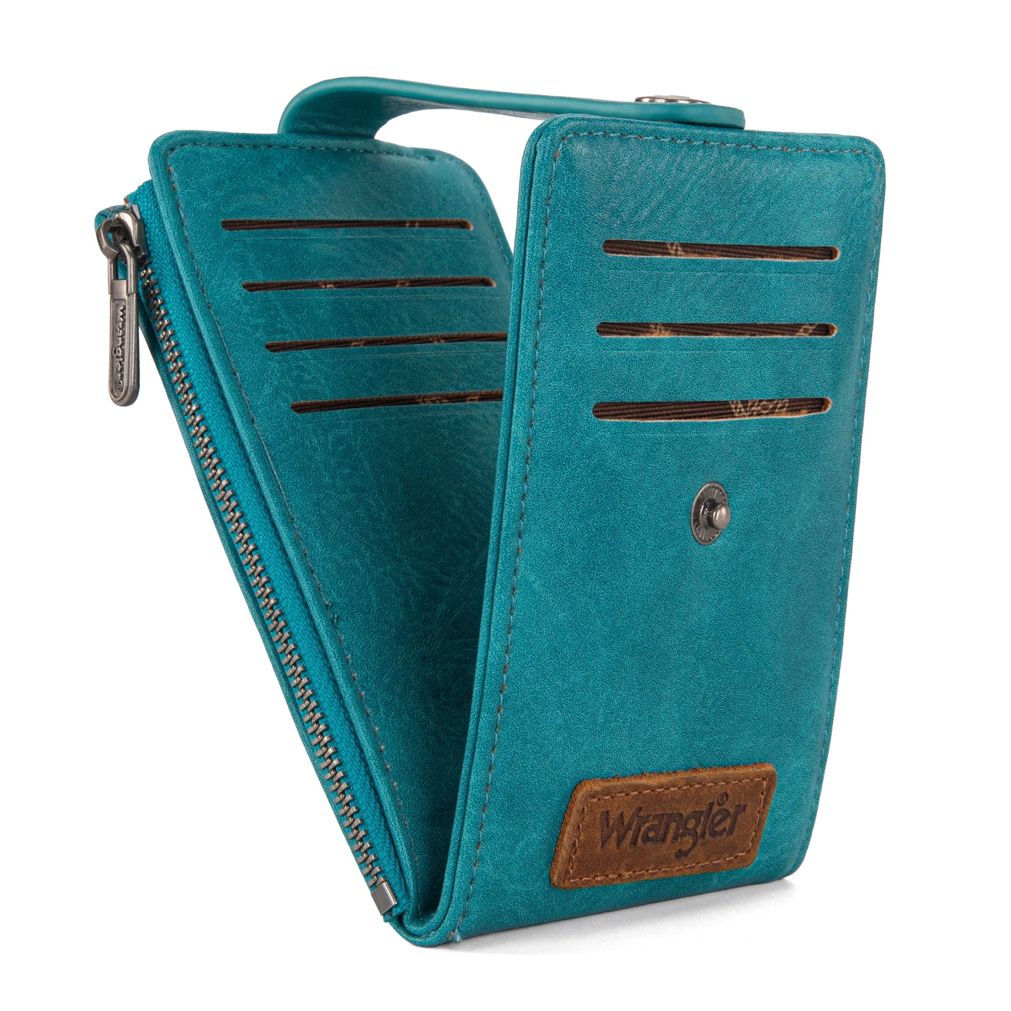 Wrangler Womens Bifold Wallet Vintage Multi Credit Card Holder for Women Slim Minimalist with Zipper Pocket Coin Purse