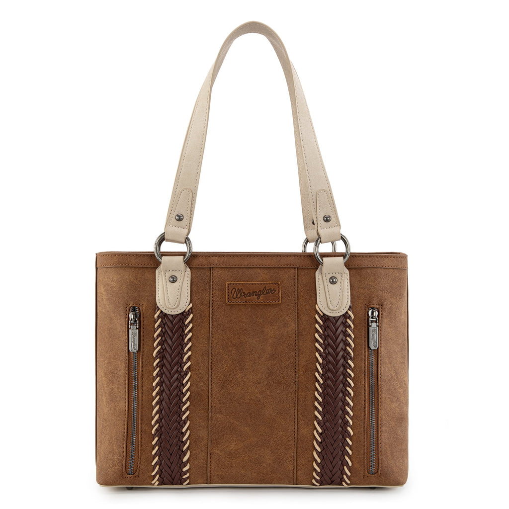 Wrangler Distressed Tote Bag for Women Western Purse Multi Pockets Handbags and Shoulder Bag