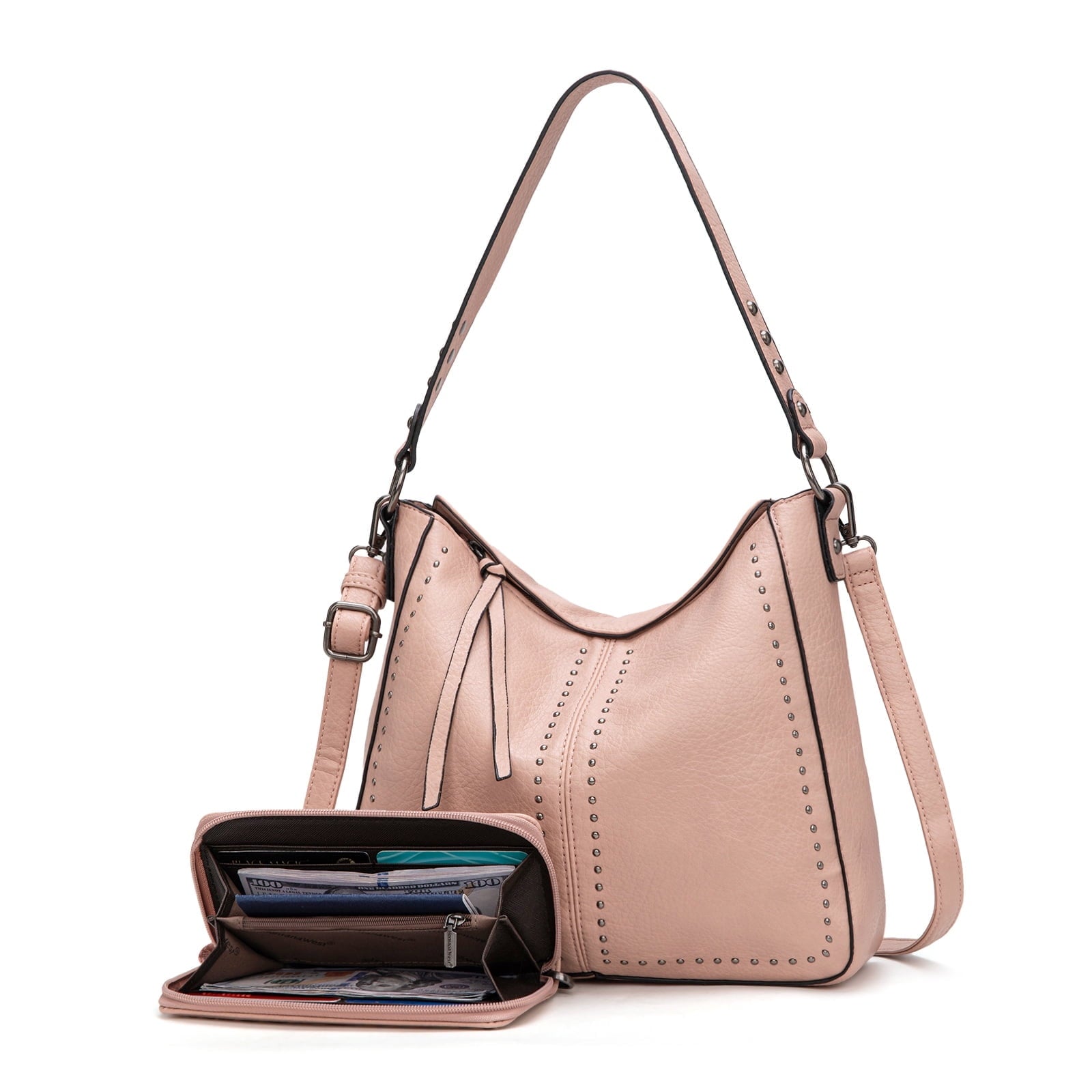 Montana West Purse and Wallet 2Pcs Set Hobo Crossbody Bag for Women Shoulder Handbags with Adjustable Strap