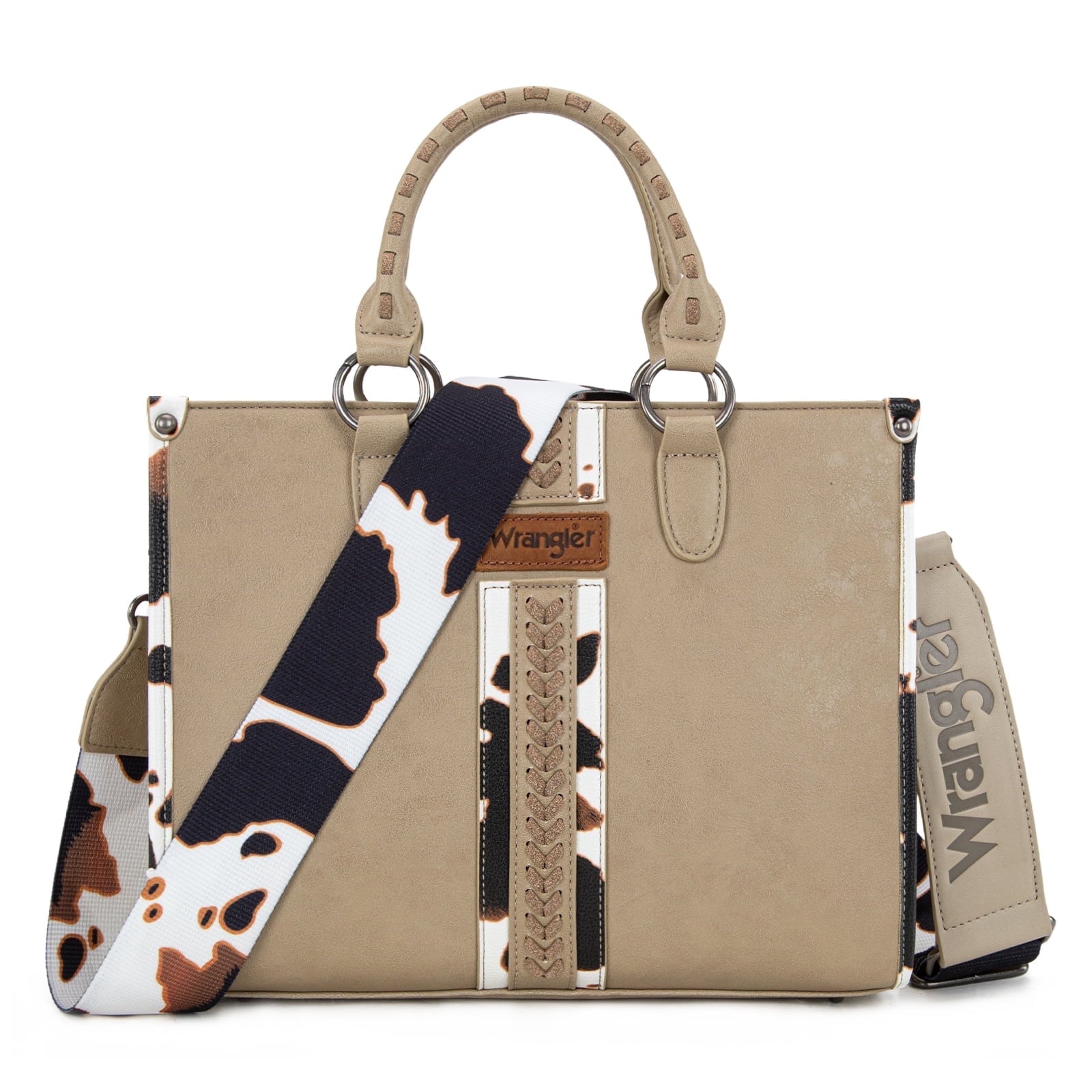 Wrangler Cow Print Tote Bag for Women Western Purse Boho Top Handle Satchel Handbag