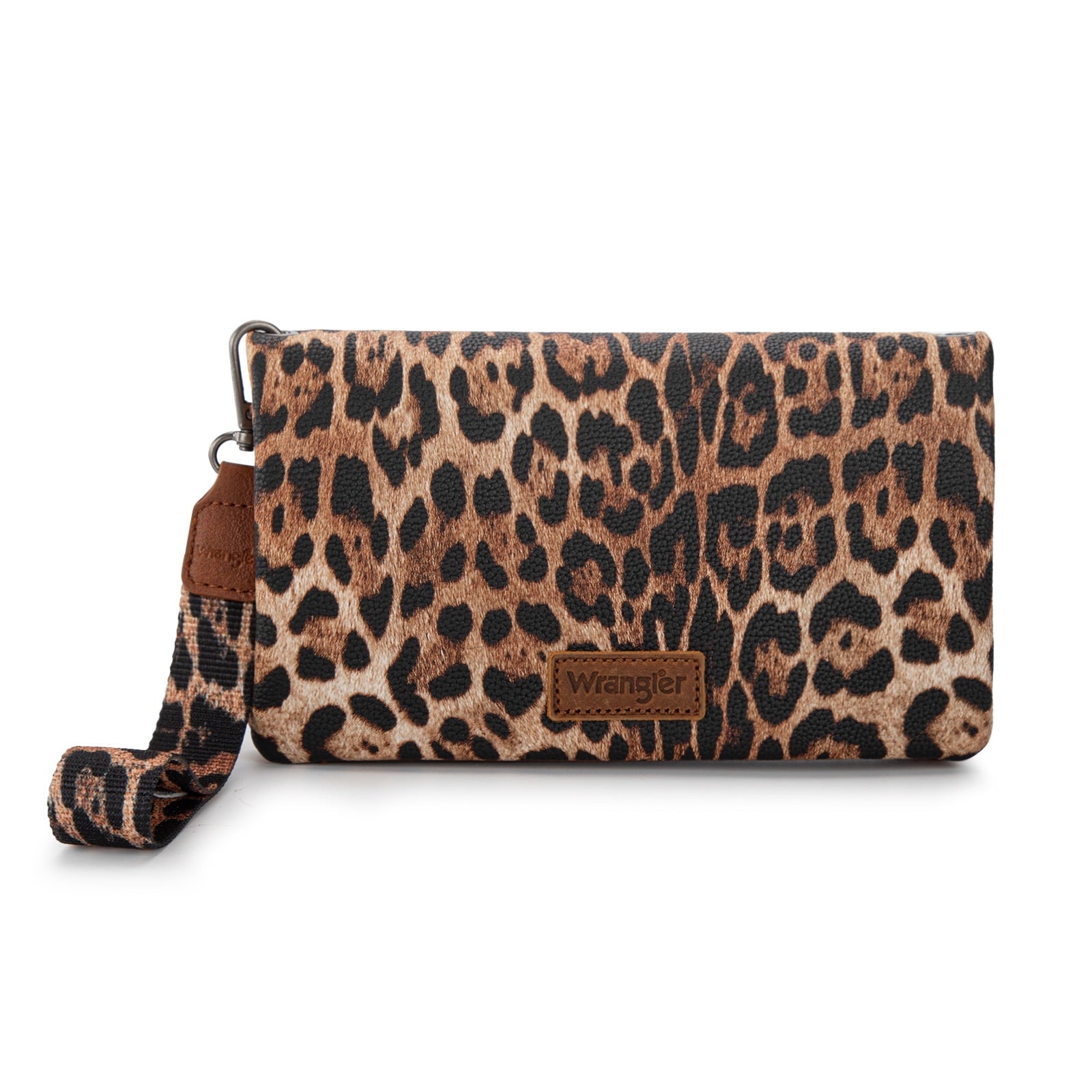 Wrangler Womens Wristlet Wallet RFID Blocking Bifold Clutch Credit Card Holder Purse with Crossbody Strap