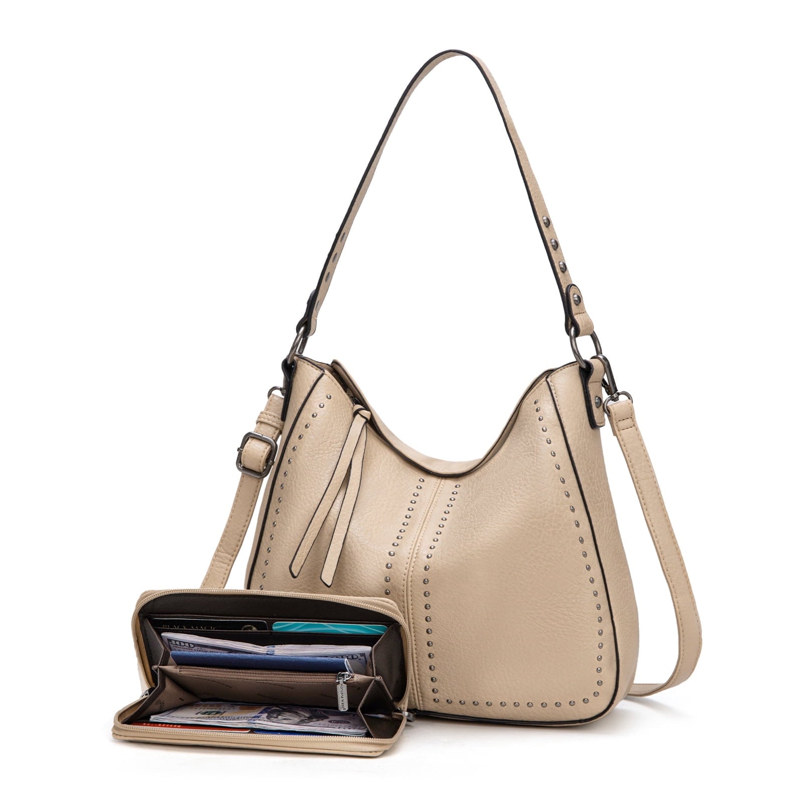 Montana West Purse and Wallet 2Pcs Set Hobo Crossbody Bag for Women Shoulder Handbags with Adjustable Strap