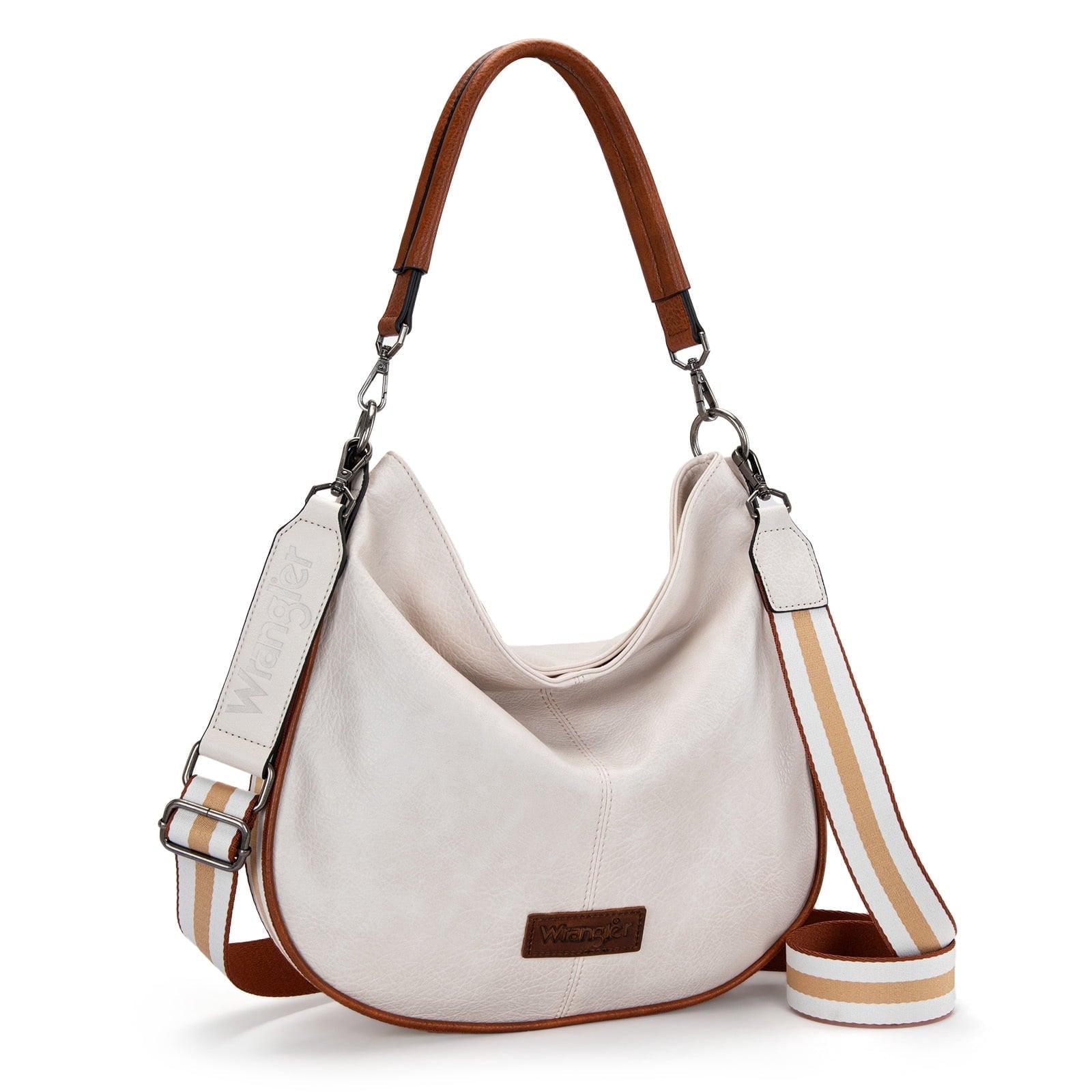 Wrangler Hobo Bags Large Crossbody Bags for Women Shoulder Purses with Striped Cotton Straps