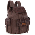 Wrangler Backpack Purse for Women Men Floral Tooled Designer Travel Bags