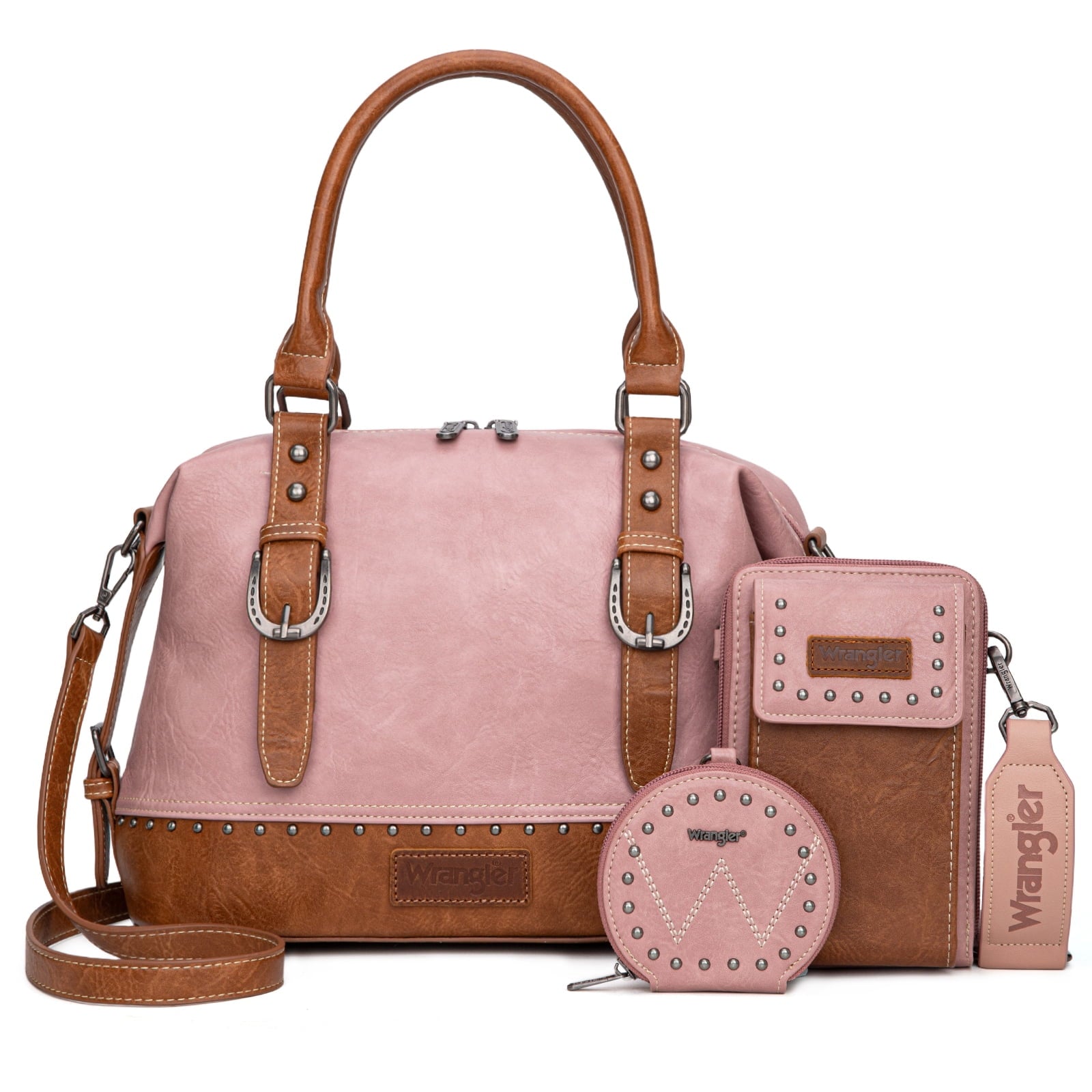 Wrangler 3Pcs Doctor Bag Sets for Women Top-Handle Satchel Bag with Cell Phone Handbags & Coin Purse