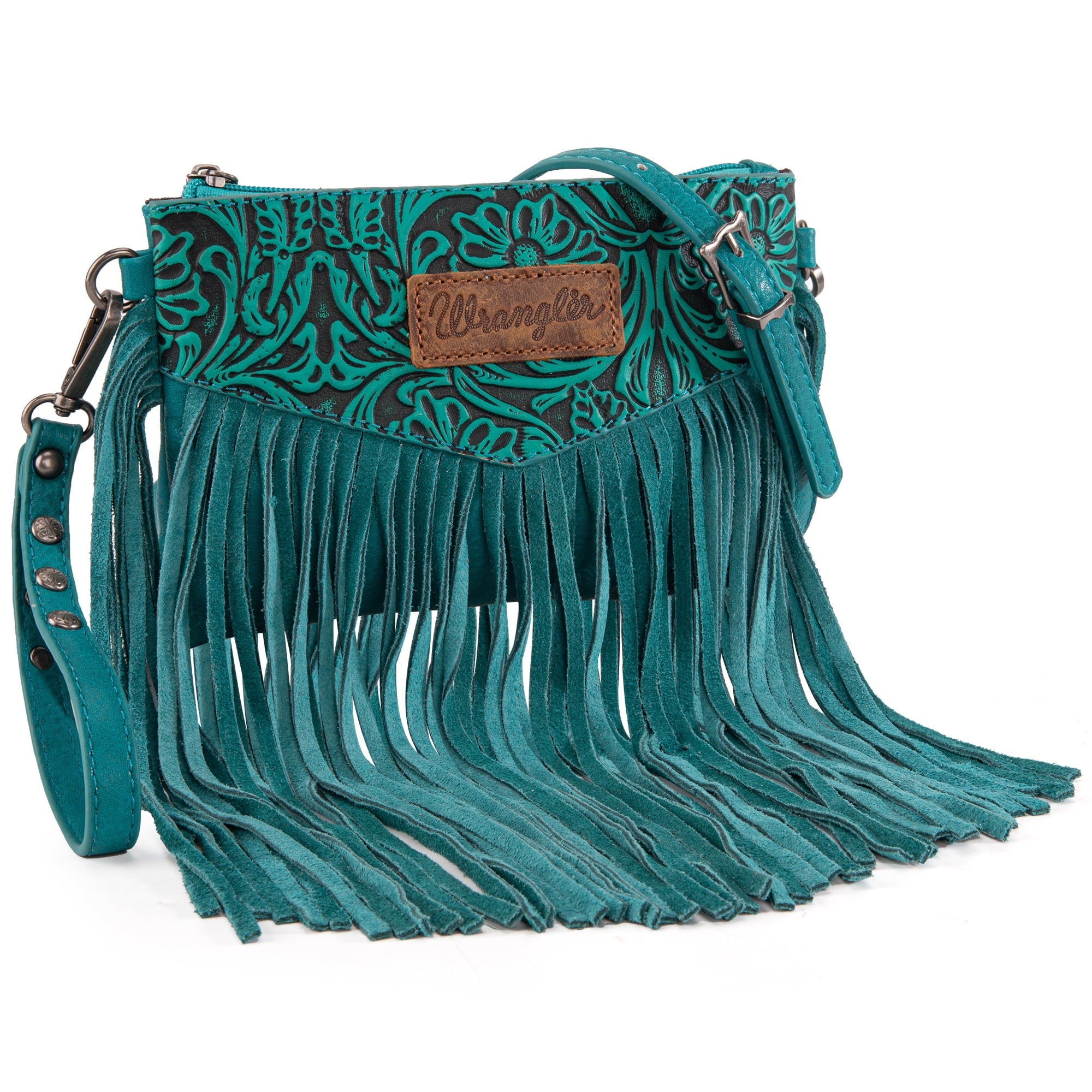 Wrangler Crossbody Small Purse for Women Wristlet Fringe Bag Western Purse