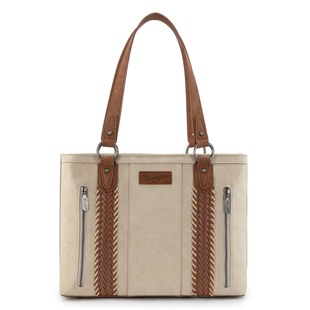 Wrangler Distressed Tote Bag for Women Western Purse Multi Pockets Handbags and Shoulder Bag