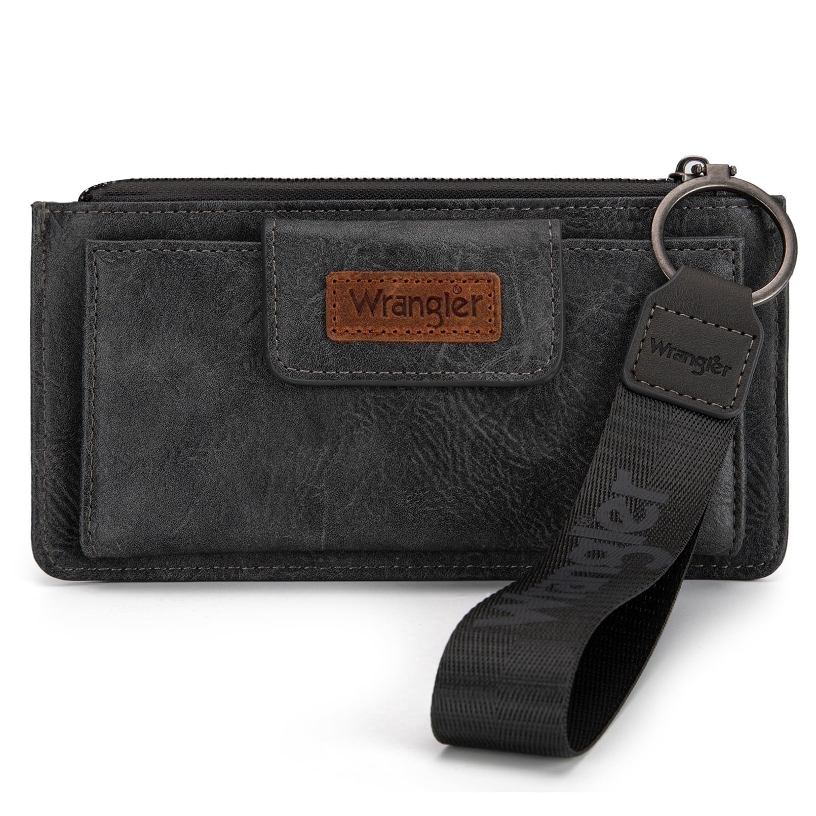 Wrangler Minimalist Wristlet Wallet with Phone Slot & RFID Protection & Smooth Zipper