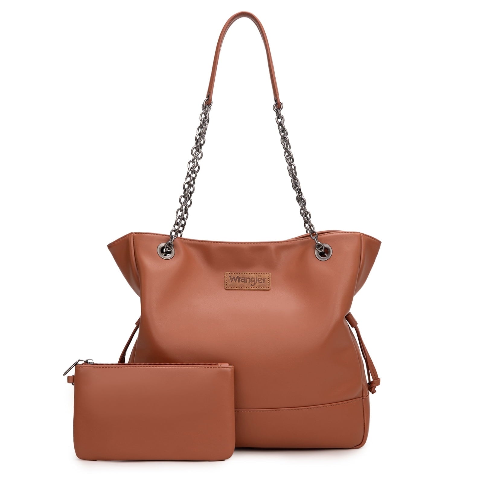 Wrangler Tote Bag for Women 2PCS Purses and Handbags Drawstring Shoulder Bag with Chain Straps