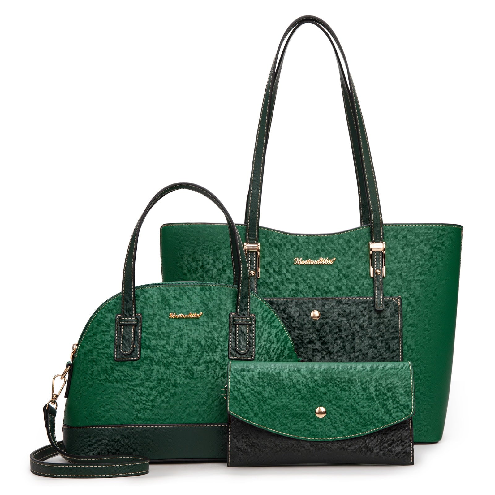 Montana West 3PCS Purses Set for Women Tote Bag Handbag Wallet Set Shoulder Satchel Bags Crossbody Bags