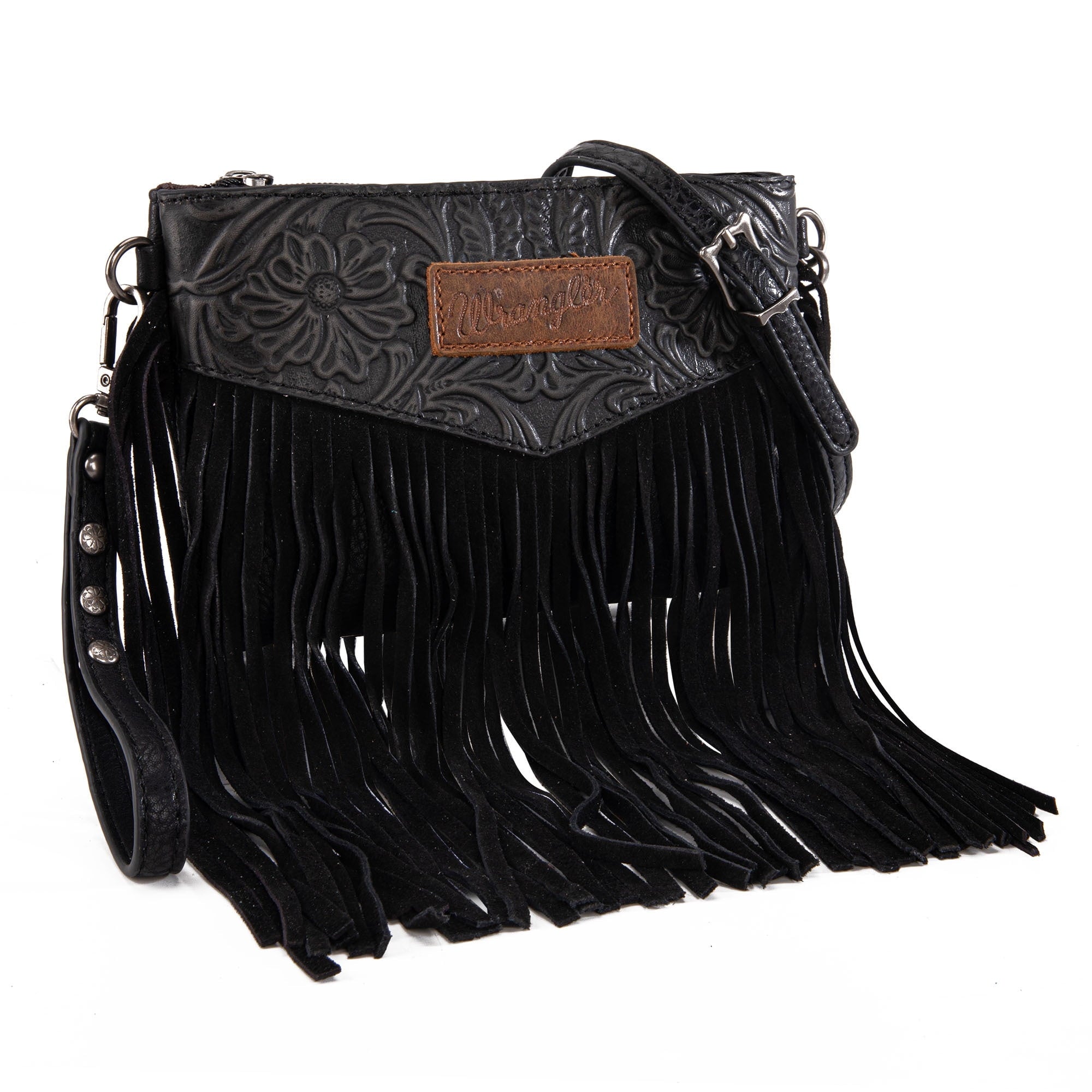 Wrangler Crossbody Small Purse for Women Wristlet Fringe Bag Western Purse