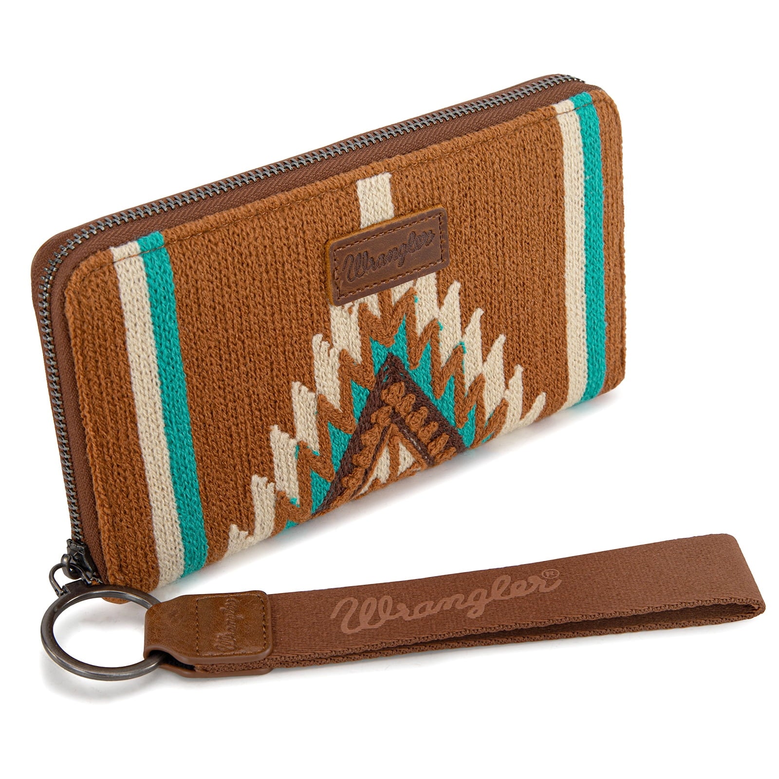 Wrangler Wristlet Wallet Western Wallets for Women Aztec Knitted Womens Wallet Large Capacity Ladies Wallet RFID Clutch Purse Credit Card Holder for Women